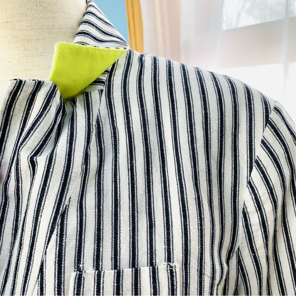 GAP Linen Blend Ticking Striped Blazer - Picture 10 of 12